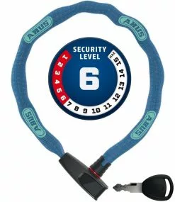 ABUS Catena 6806K/75 ...bitte Farbe Wählen -Fahrradzubehör Verkäufe Abus Kettenschloss Catena 6806 K 75B neon blue blau Securitylevel 6 4003318825132